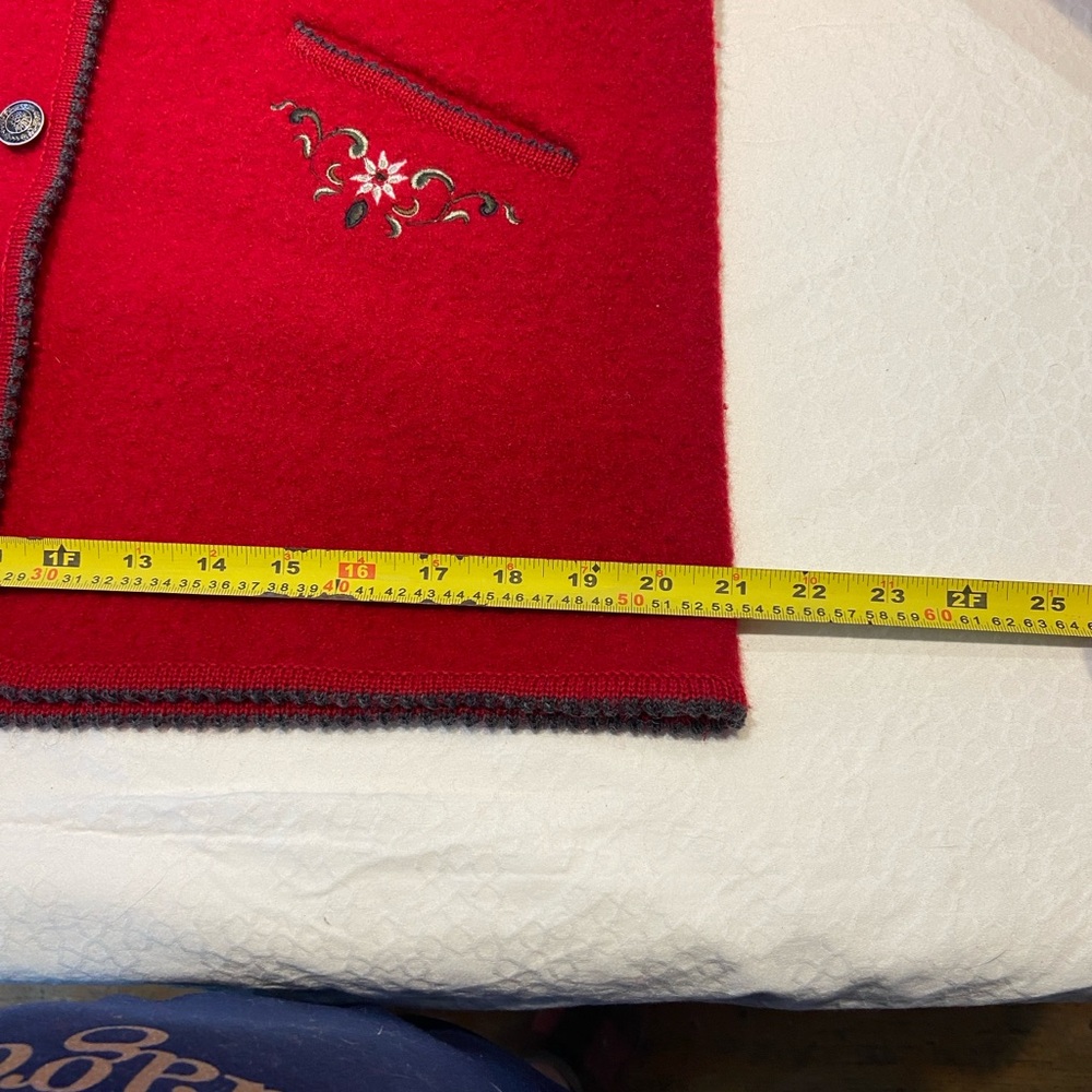Red Embroidered Button-Up Cardigan - Picture 9 of 12